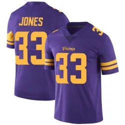 Men's Aaron Jones Minnesota Vikings No.33 Limited Color Rush Jersey - Purple
