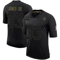 Men's Aaron Jones Sr. Minnesota Vikings No.33 Limited 2020 Salute To Service Jersey - Black