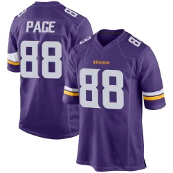 Men's Alan Page Minnesota Vikings No.88 Game Team Color Jersey - Purple
