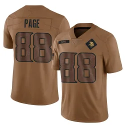 Men's Alan Page Minnesota Vikings No.88 Limited 2023 Salute To Service Jersey - Brown