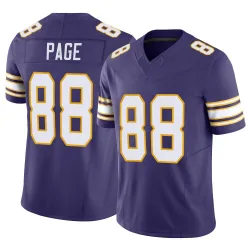 Men's Alan Page Minnesota Vikings No.88 Limited Classic Vapor F.U.S.E. Jersey - Purple