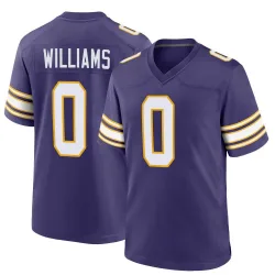 Men's Alex Williams Minnesota Vikings No.0 Game Classic Jersey - Purple