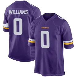 Men's Alex Williams Minnesota Vikings No.0 Game Team Color Jersey - Purple