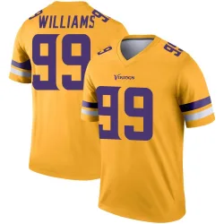 Men's Alex Williams Minnesota Vikings No.99 Legend Inverted Jersey - Gold