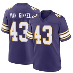 Men's Andrew Van Ginkel Minnesota Vikings No.43 Game Classic Jersey - Purple