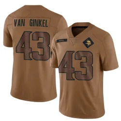 Men's Andrew Van Ginkel Minnesota Vikings No.43 Limited 2023 Salute To Service Jersey - Brown