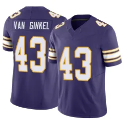 Men's Andrew Van Ginkel Minnesota Vikings No.43 Limited Classic Vapor F.U.S.E. Jersey - Purple
