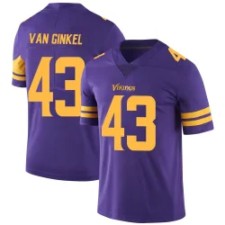 Men's Andrew Van Ginkel Minnesota Vikings No.43 Limited Color Rush Jersey - Purple