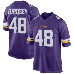 Men's Ben Yurosek Minnesota Vikings No.48 Game Team Color Jersey - Purple
