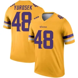 Men's Ben Yurosek Minnesota Vikings No.48 Legend Inverted Jersey - Gold