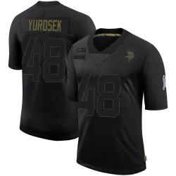 Men's Ben Yurosek Minnesota Vikings No.48 Limited 2020 Salute To Service Jersey - Black