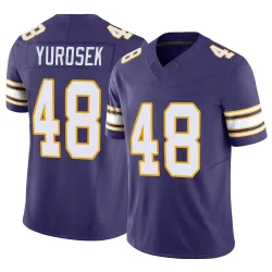 Men's Ben Yurosek Minnesota Vikings No.48 Limited Classic Vapor F.U.S.E. Jersey - Purple