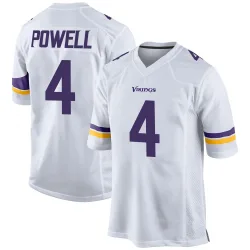 Men's Brandon Powell Minnesota Vikings No.4 Game Jersey - White