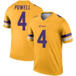 Men's Brandon Powell Minnesota Vikings No.4 Legend Inverted Jersey - Gold