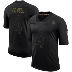 Men's Brandon Powell Minnesota Vikings No.4 Limited 2020 Salute To Service Jersey - Black