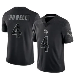 Men's Brandon Powell Minnesota Vikings No.4 Limited Reflective Jersey - Black