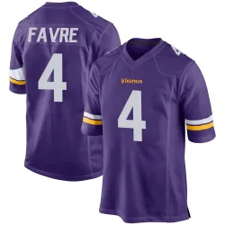 Men's Brett Favre Minnesota Vikings No.4 Game Team Color Jersey - Purple