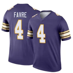 Men's Brett Favre Minnesota Vikings No.4 Legend Classic Jersey - Purple