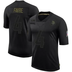 Men's Brett Favre Minnesota Vikings No.4 Limited 2020 Salute To Service Jersey - Black