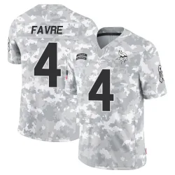 Men's Brett Favre Minnesota Vikings No.4 Limited 2024 Salute to Service Jersey - Arctic Camo