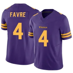 Men's Brett Favre Minnesota Vikings No.4 Limited Alternate Vapor F.U.S.E. Jersey - Purple