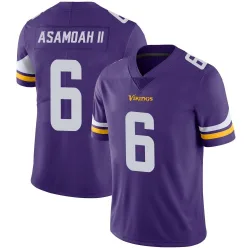 Men's Brian Asamoah II Minnesota Vikings No.6 Limited Team Color Vapor Untouchable Jersey - Purple