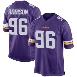 Men's Brian Robison Minnesota Vikings No.96 Game Team Color Jersey - Purple