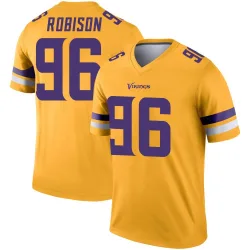 Men's Brian Robison Minnesota Vikings No.96 Legend Inverted Jersey - Gold