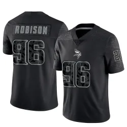 Men's Brian Robison Minnesota Vikings No.96 Limited Reflective Jersey - Black