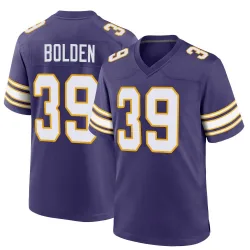 Men's Bubba Bolden Minnesota Vikings No.39 Game Classic Jersey - Purple