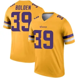 Men's Bubba Bolden Minnesota Vikings No.39 Legend Inverted Jersey - Gold