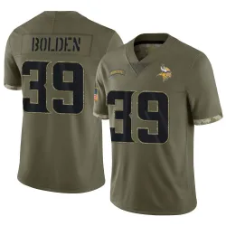 Men's Bubba Bolden Minnesota Vikings No.39 Limited 2022 Salute To Service Jersey - Olive