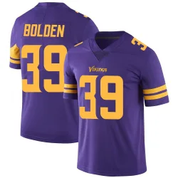Men's Bubba Bolden Minnesota Vikings No.39 Limited Color Rush Jersey - Purple