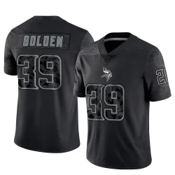 Men's Bubba Bolden Minnesota Vikings No.39 Limited Reflective Jersey - Black
