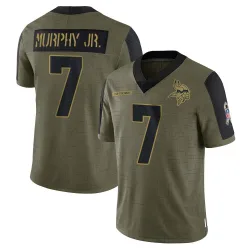 Men's Byron Murphy Jr. Minnesota Vikings No.7 Limited 2021 Salute To Service Jersey - Olive