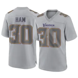 Men's C.J. Ham Minnesota Vikings No.30 Game Atmosphere Fashion Jersey - Gray