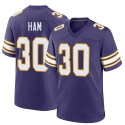 Men's C.J. Ham Minnesota Vikings No.30 Game Classic Jersey - Purple