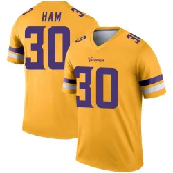 Men's C.J. Ham Minnesota Vikings No.30 Legend Inverted Jersey - Gold