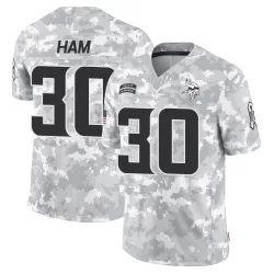 Men's C.J. Ham Minnesota Vikings No.30 Limited 2024 Salute to Service Jersey - Arctic Camo