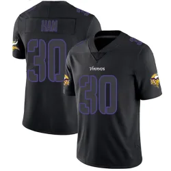 Men's C.J. Ham Minnesota Vikings No.30 Limited Jersey - Black Impact