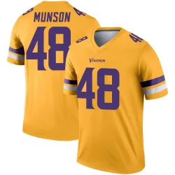 Men's Calvin Munson Minnesota Vikings No.48 Legend Inverted Jersey - Gold