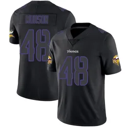 Men's Calvin Munson Minnesota Vikings No.48 Limited Jersey - Black Impact