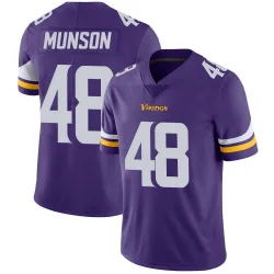 Men's Calvin Munson Minnesota Vikings No.48 Limited Team Color Vapor Untouchable Jersey - Purple