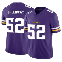Men's Chad Greenway Minnesota Vikings No.52 Limited Vapor F.U.S.E. Jersey - Purple