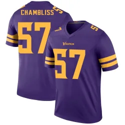 Men's Chaz Chambliss Minnesota Vikings No.57 Legend Color Rush Jersey - Purple