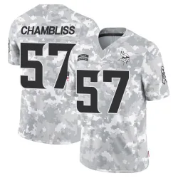 Men's Chaz Chambliss Minnesota Vikings No.57 Limited 2024 Salute to Service Jersey - Arctic Camo