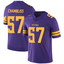 Men's Chaz Chambliss Minnesota Vikings No.57 Limited Color Rush Jersey - Purple