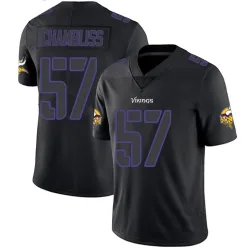 Men's Chaz Chambliss Minnesota Vikings No.57 Limited Jersey - Black Impact