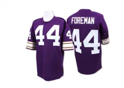Men's Chuck Foreman Minnesota Vikings No.44 Authentic Mitchell And Ness Team Color Throwback Jersey - Purple