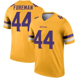 Men's Chuck Foreman Minnesota Vikings No.44 Legend Inverted Jersey - Gold